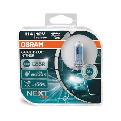 Комплект халогенни крушки за автомобил Osram Cool Blue Intense NEXT GENERATION H4 60/55W, 12V Комплект халогенни крушки за автомобил Osram Cool Blue Intense NEXT GENERATION H4 60/55W, 12V