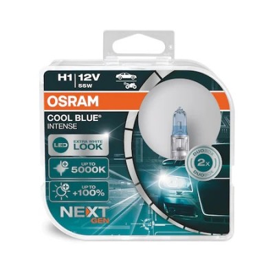 Комплект халогенни крушки за автомобил Osram Cool Blue Intense NEXT GENERATION H1 55W, 12V Комплект халогенни крушки за автомобил Osram Cool Blue Intense NEXT GENERATION H1 55W, 12V